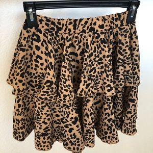 Leopard layered skirt